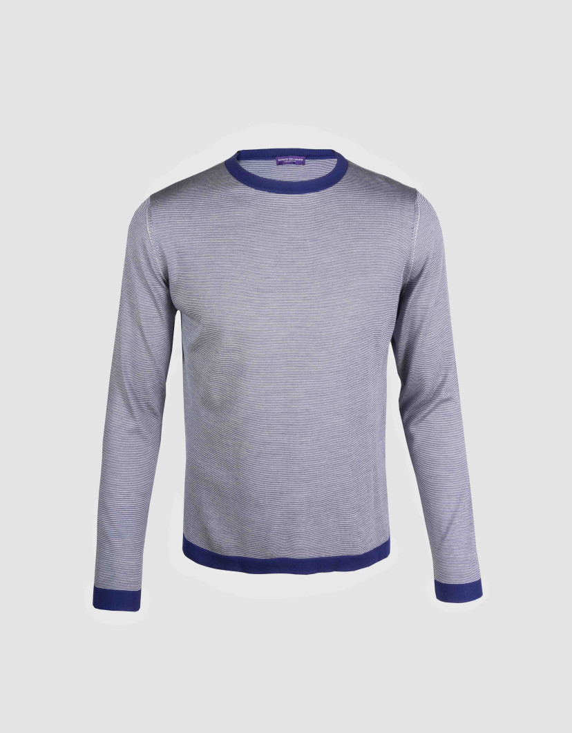 Patrick Hellmann Collection Ink Blue Pullover 100% Silk image